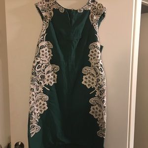 Beautiful Green A-Line Dress with lace